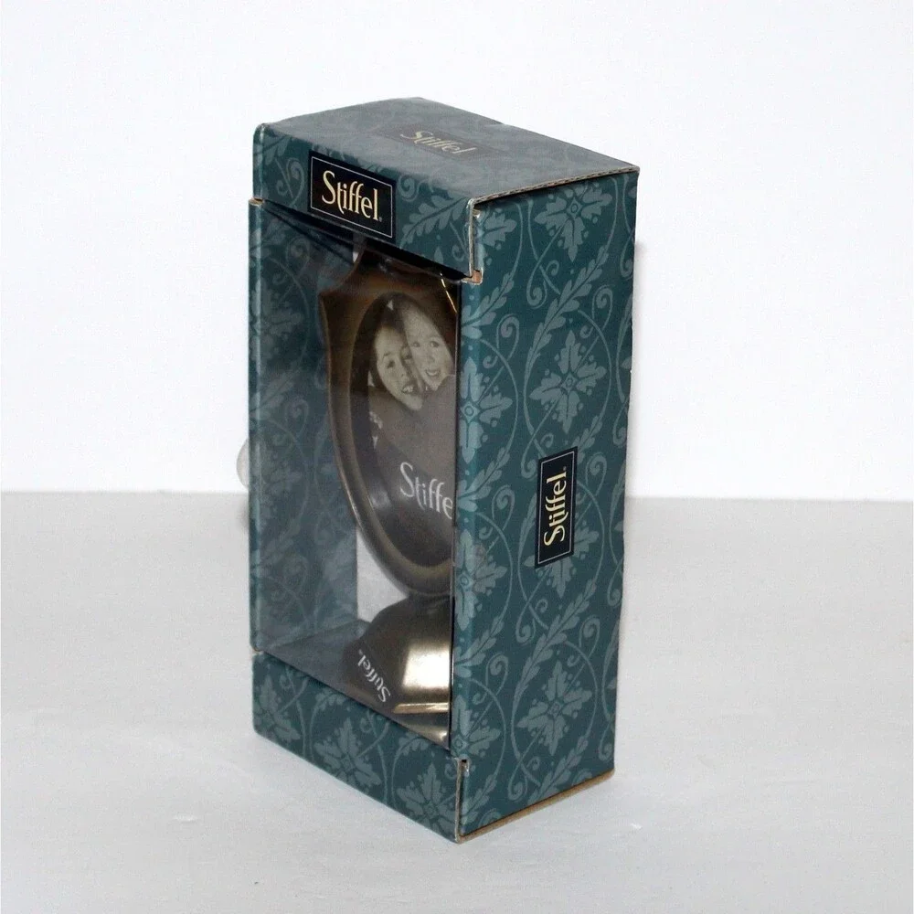 Stiffel vintage Gibson pedestal Photo Frame brass 2” x 3”